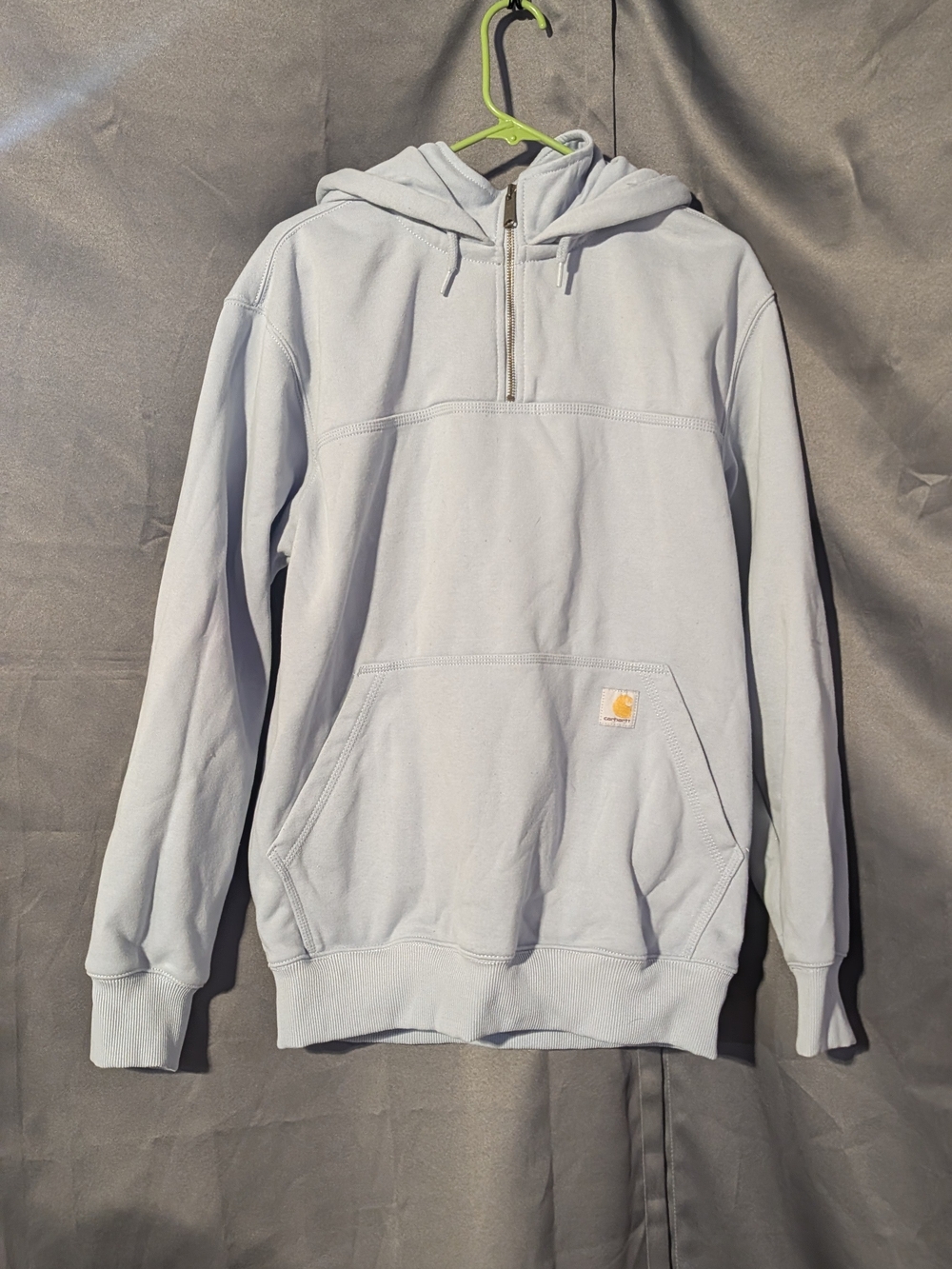 Carhartt Light Blue Half-Zip Hooded Sweatshirt